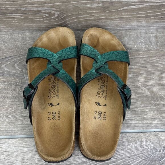 Birkenstock Birki’s Sylt Birko Flor Women’s Sz 6/EU 37 Turquoise Strappy Sandals - Picture 5 of 11